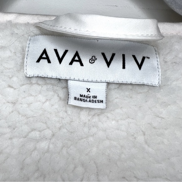 Ava & Viv Sherpa Overcoat Jacket - Size 0X 16/18- Cream - Plus Size - Picture 5 of 11